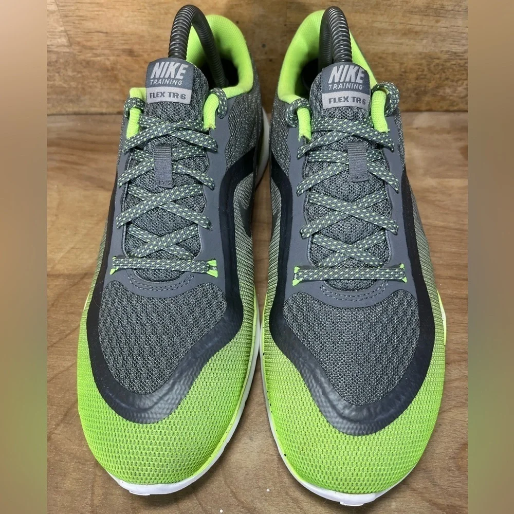Nike Flex Trainer 6 Womens Sz 8.5 Training Shoes Sneakers Gray Green 831578-006